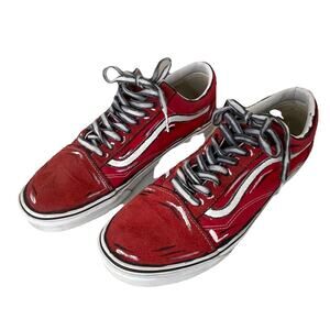 VANS Red/White Old Skool Cartoon Sketch Custom Sneakers Pop Art Men’s Sz 11 RARE